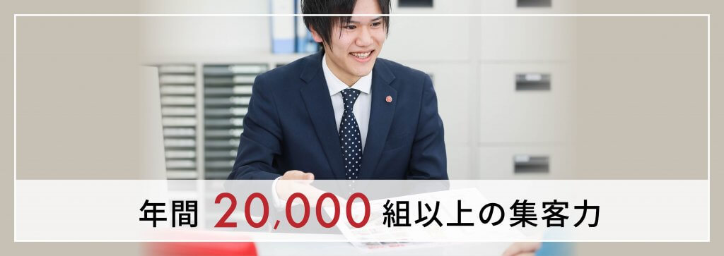 年間２０，０００組以上の集客力